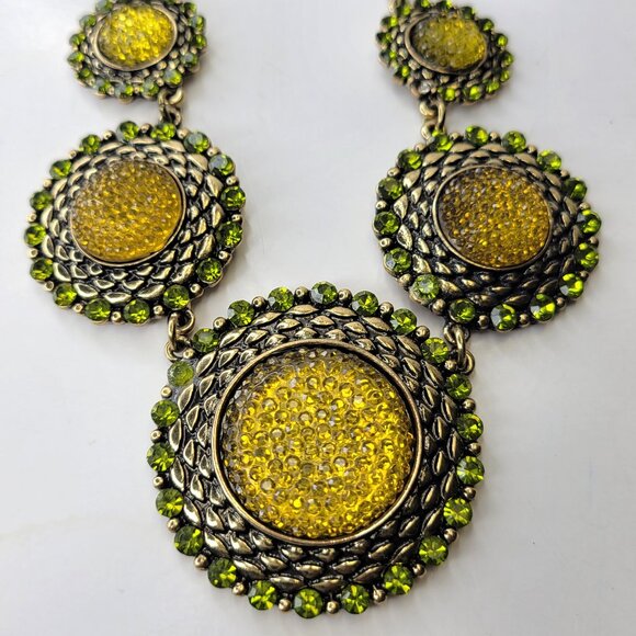 Lime Green Statement Choker Necklace - Picture 1 of 13